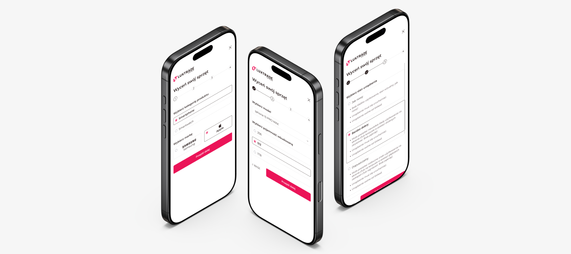 Nowoczesny interfejs UX/UI sklepu Luxtrade